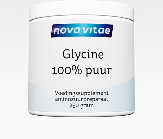 Nova Vitae - Glycine - Poeder - 100% Puur - Collageen Ondersteuning - Slaap en Ontspanning - 250 gram