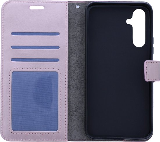 Bookcase Convient pour : Samsung Galaxy A16 - Or rose - étui portefeuille - Couverture de livre + 1x film de protection d'écran