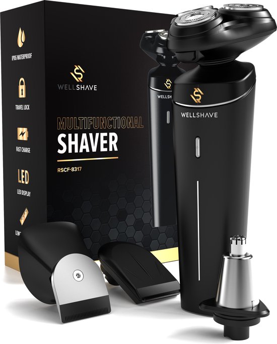 Wellshave 4 in 1 Scheerapparaat Mannen - Met Trimmer & Neustrimmer - Elektrisch Scheerapparaat- Nat en droog - Scheerapparaten - Scheren - Baardtrimmer