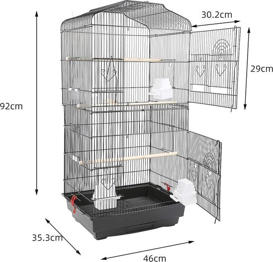 VIVOHOME Vogelreiskooi 48cm Vogelkooi Papegaai Montana Cages | Transportkooi EVO Voor Parkieten En Papegaaien, De Reiskooi In De Kleur Antiek Vogelkooien Grasparkieten 48 Cm Kooi