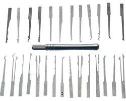 27-delige Lock Pick Set voor Professionals en Beginners - Inclusief Handgreep en Diverse Opzetstukken voor Deursloten en Autosloten