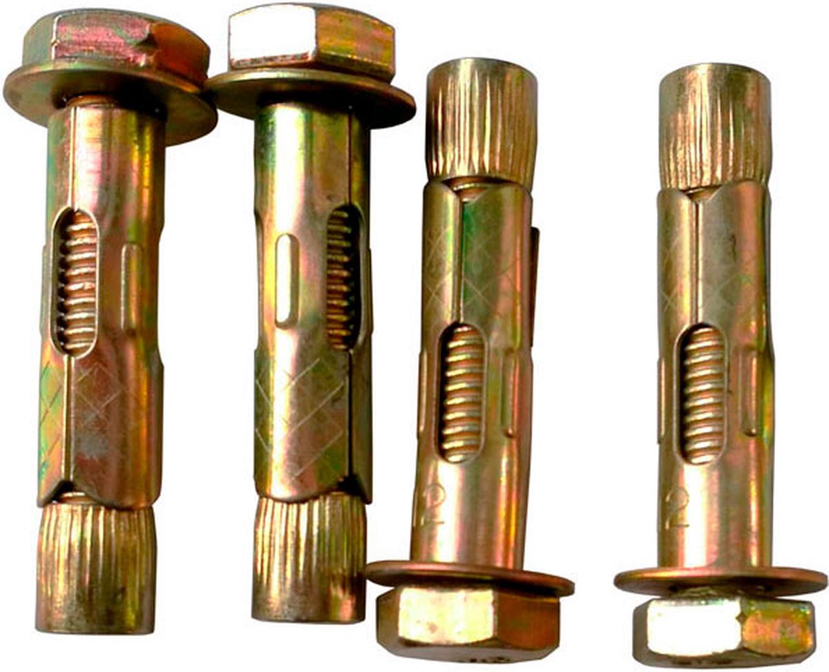 LOGIXBOX - Keilbout - Hulsanker - Spreidanker - M12 - 65mm lang - moer + sluitring - 4 stuks