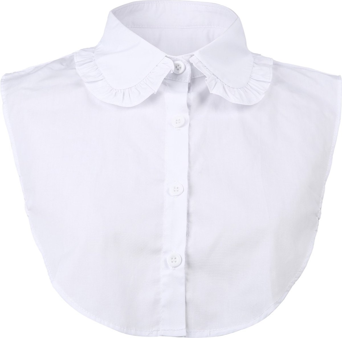 Dames Los Kraagje - Wit - Round Ruffle