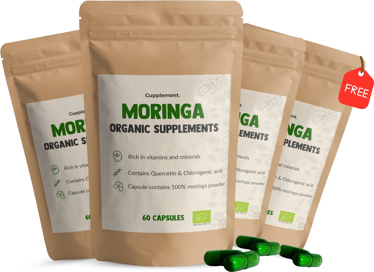 Goedkoopste Cupplement Moringa Oleifera 500MG 60 Vegan Capsules – Biologisch Superfood – Vitamines, Mineralen, Energie & Weerstand – Geen Poeder, Olie, Zaden, Thee of Tabletten – Plant Supplement – 30 Dagen Voorraad