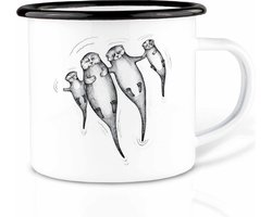 Mok emaille - otter familie - Ligarti