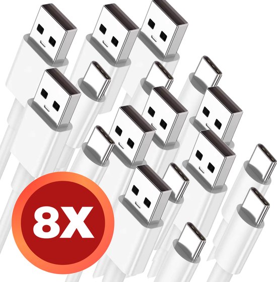 8x XTRONIC USB-C/USB-A - Samsung oplaadkabel- USB-C/USB-A - android - Nokia - huawai - Xtronic USB-C USB-A