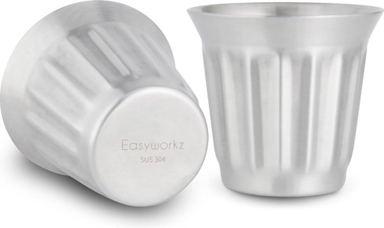 Easyworkz Dimple roestvrijstalen dubbelwandige espressokopjes