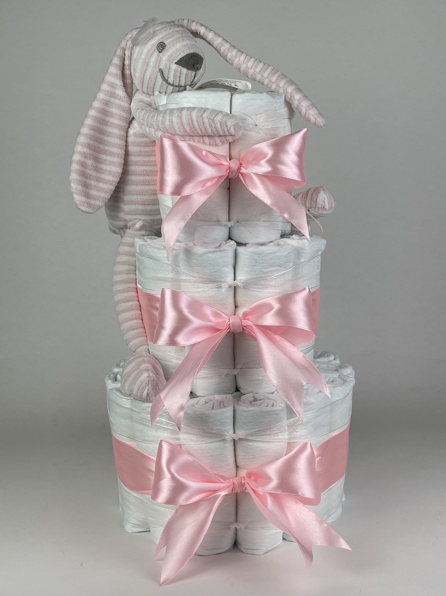 Goedkoopste Chouette-Chouette | Luiertaart Meisje | Kraamcadeau | Geboorte Meisje | Babyshower | Happy Horse Konijn Reece Roze - Roze