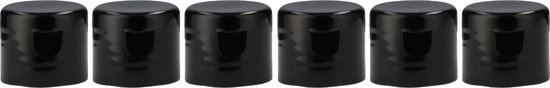 6x 500 ml Ronde knijpbare doseerfles zwart + tuitdop voor doseren - Set van 6 Stuks van $ — afbeelding 3