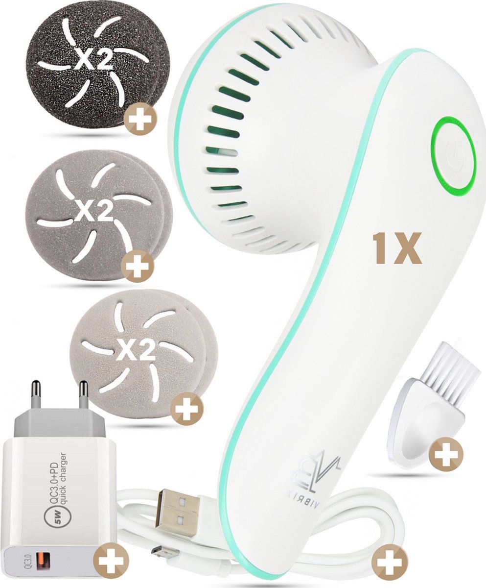 Goedkoopste Vibrix® 3.0 set Elektrische eelt verwijderaar met stofzuigsysteem - Krachtigste motor op de markt - USB oplaadbaar - Professionele eeltverwijderaar - Voetvijl