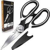 HI NATURE™ Ciseaux de cuisine professionnels lavables au lave-vaisselle – Ciseaux à viande et ciseaux à gibier pour Kip – Ciseaux ménagers – Ciseaux avec protection (noir)