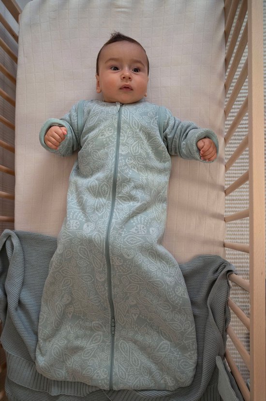 Meyco baby slaapzak met afritsbare mouwen Leopard sand melange