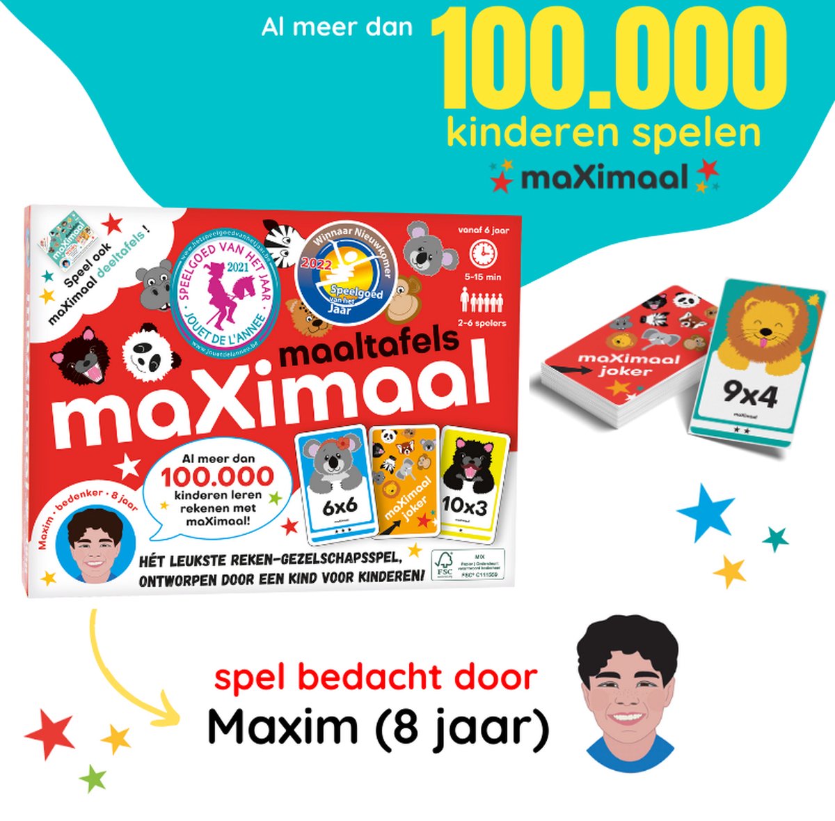 Maximaal Maaltafels & Deeltafels - Gezelschapsspel voor 6+ jaar - Kaartjes — afbeelding 2