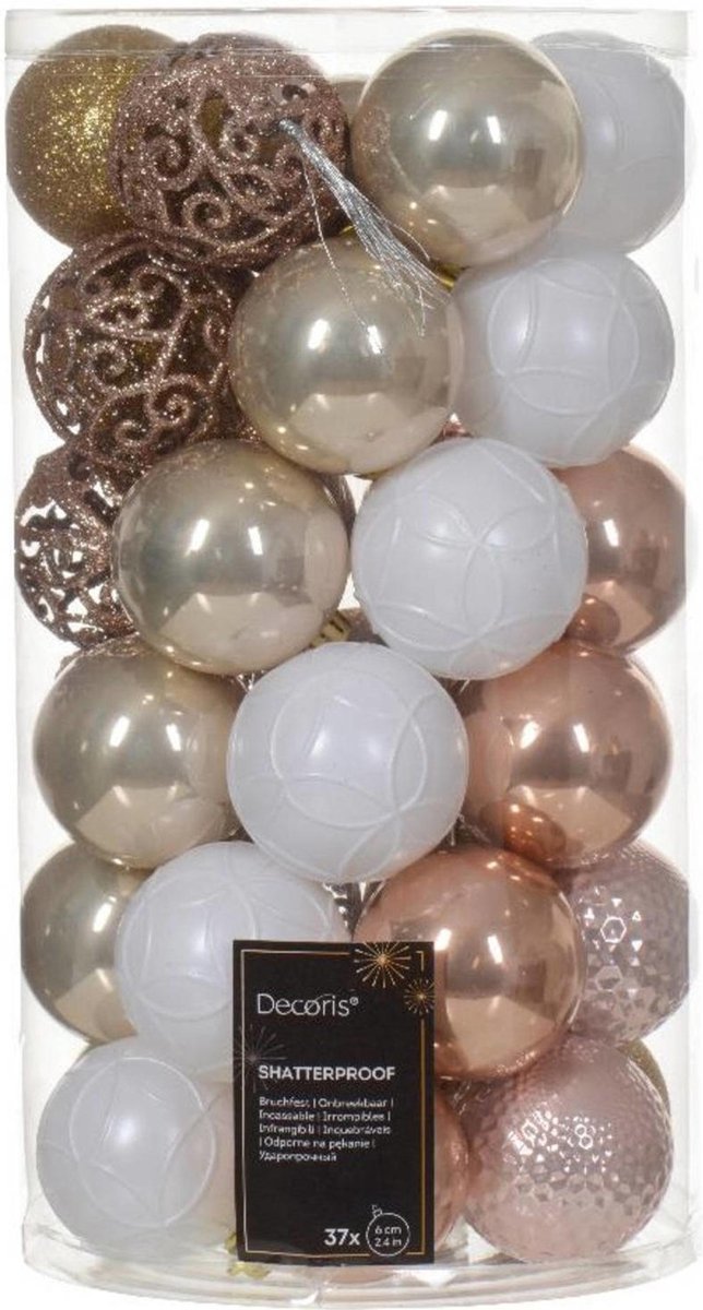 Bol.com Decoris kerstbal Mix (set van 37) (ø6 cm) aanbieding