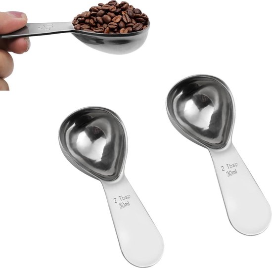 Set de 2 Cuillères à café en acier inoxydable Inovra ® - Cuillères à mesurer à manche court pour une mesure précise