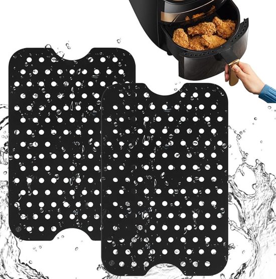 Airfryer Magnete für Backpapier, Magnete für Heißluftfritteuse, Silikon Magnete für Airfryer, Magnet Heißluftfritteuse für Backpapiereinlagen, Verhindern dass Papier Lebensmittel bedeckt (Schwarz