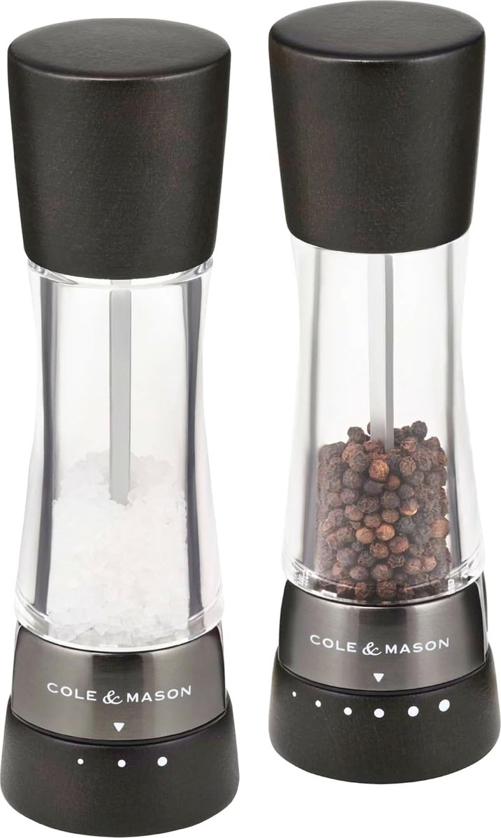 Verstelbare Zwarte Houtzout- en Pepermolens Set - Gourmet Precision+