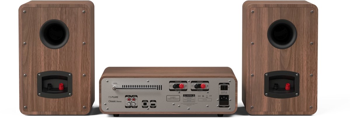 Pure Classic Stereo Coffee Black/Walnut EU/UK
