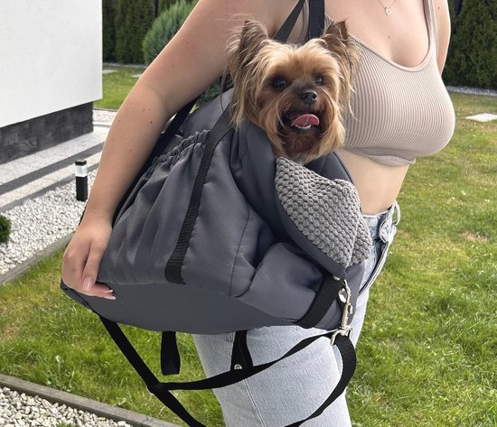 Hondentas van kunstleer, hondentransporttas voor kleine honden en katten tot 5 kg, praktische transporttas, hondentas, 25 x 50 x 27 cm, bruin