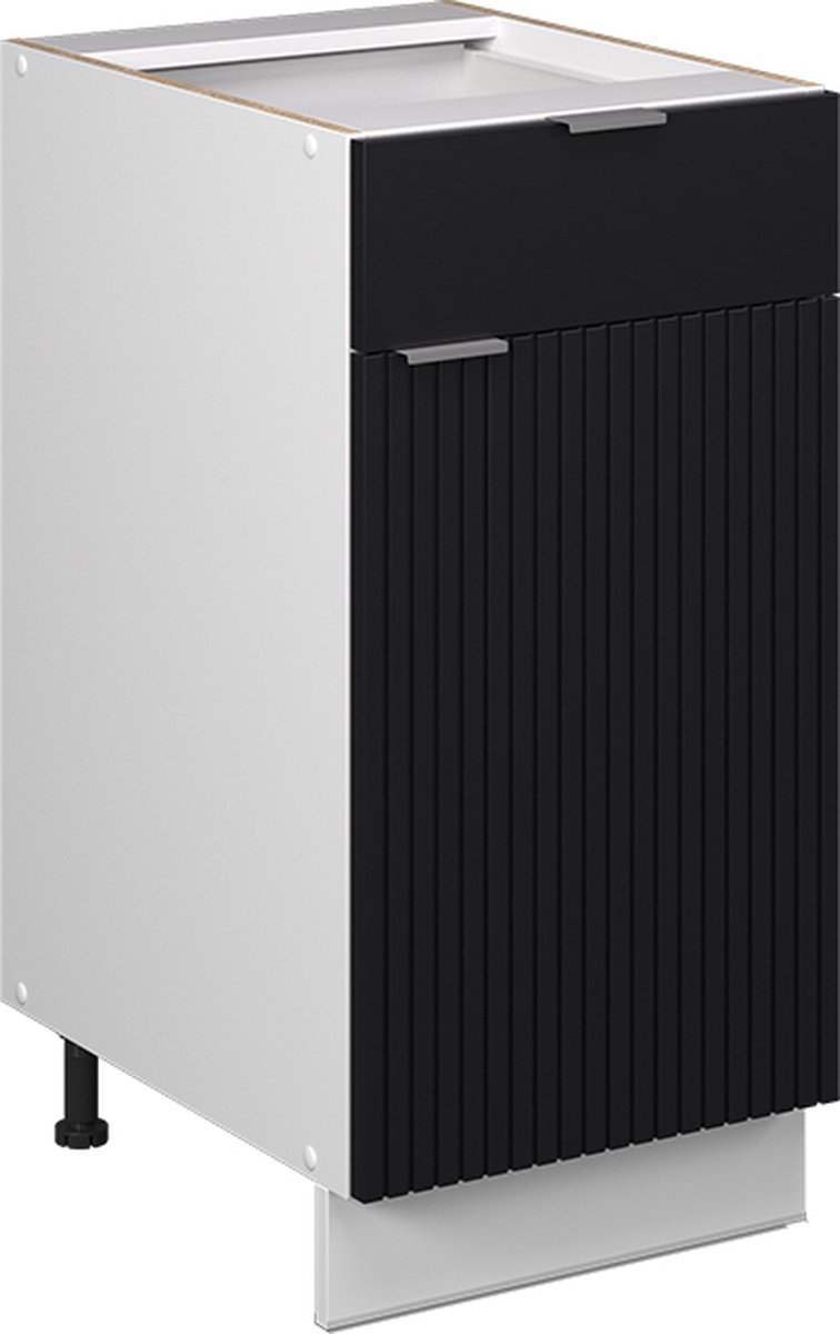 Vicco Fame-Line Keukenonderkast – 40 cm, WB Eik Zwart gestreept Zwart gestreept/Wit