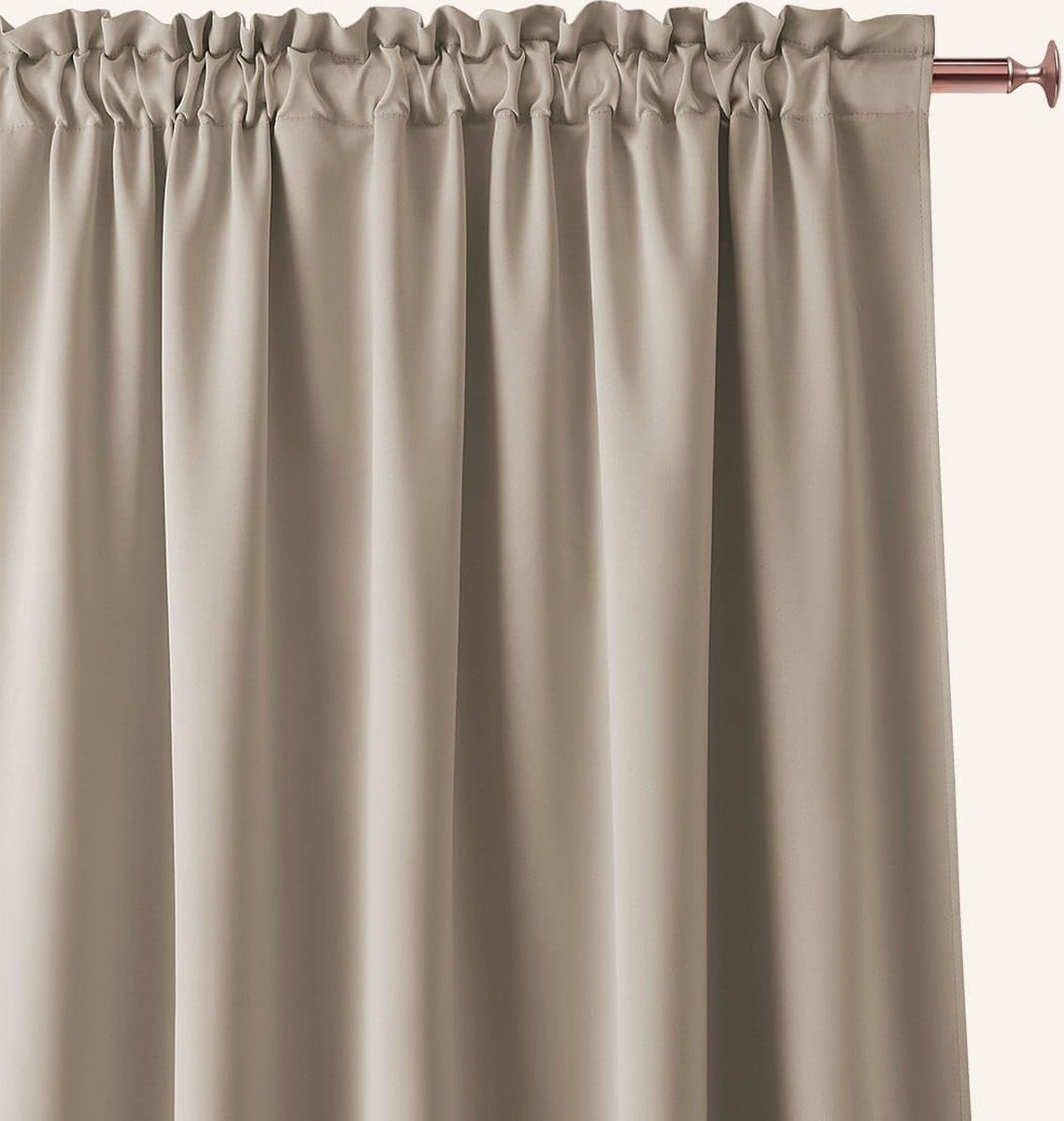 Goodivery ® Gordijn voor Stijlvolle Verduistering en Decoratie in Huis, 140 x 280 cm, Beige