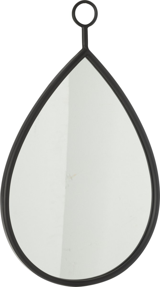 J-Line spiegel Drop - glas - 37 x 61.5 cm Zwart