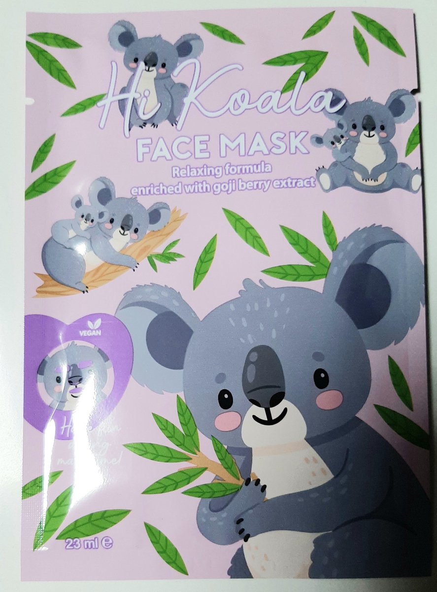 Goedkoopste Maxbrands face mask - Hi Koala - relaxing formula - verrijkt met goji bessen extract - vegan - tissue gezichtsmasker 23 ml - relax koalabeer