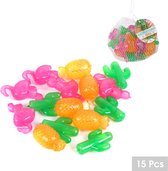 Glaçons – 15 pièces – Réutilisables – Design tropical – Cactus, Ananas et Flamingo – Pierres rafraîchissantes décoratives – Glaçons – Pour cocktails, boissons gazeuses et boissons