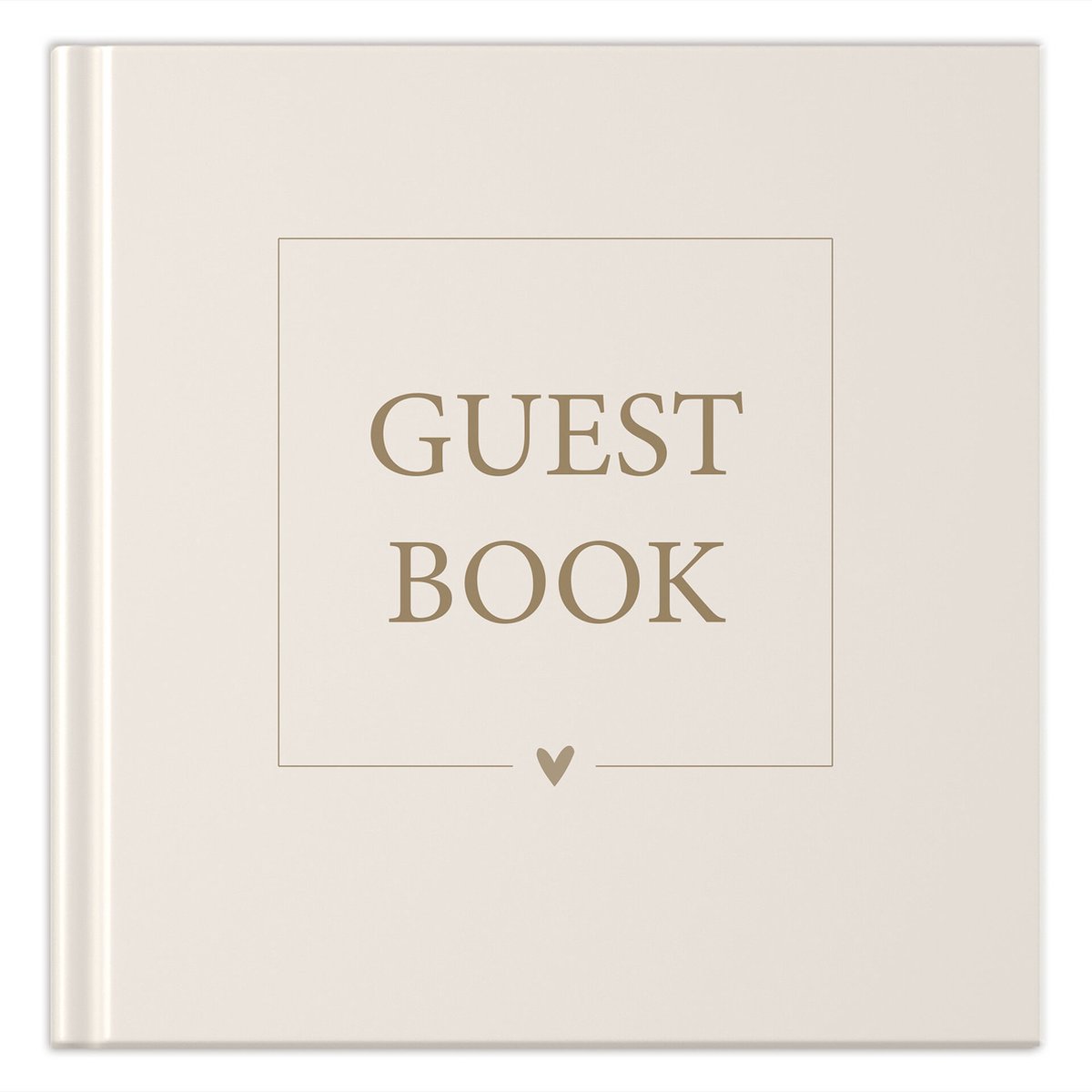 Fyllbooks - Guestbook - Invulboek Gastenboek - Geschikt voor: Bruiloft, Huwelijk, Jubileum, Verjaardag of andere gelegenheid - Beige - 96 Pagina's