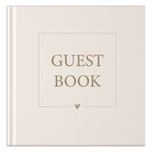 Fyllbooks - Guestbook - Invulboek Gastenboek - Geschikt voor: Bruiloft, Huwelijk, Jubileum, Verjaardag of andere gelegenheid - Beige - 96 Pagina's