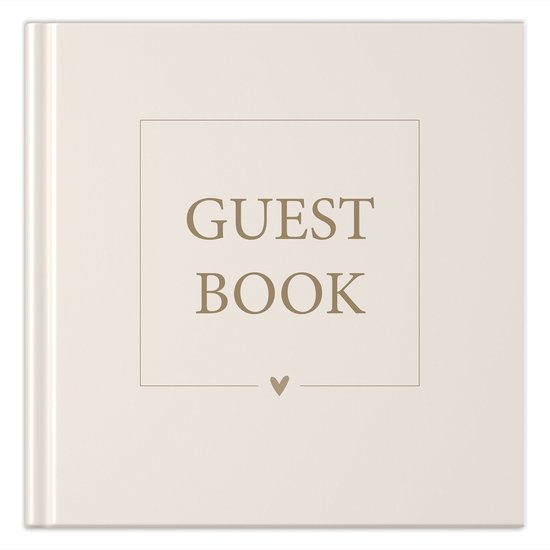 Fyllbooks - Guestbook - Invulboek Gastenboek - Geschikt voor: Bruiloft, Huwelijk, Jubileum, Verjaardag of andere gelegenheid - Beige - 96 Pagina's