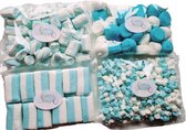 spekken-feest pakket blauw 1000 gram voor babyshower, geboorte, kraamfeest, doop, snoeppakket spekken
