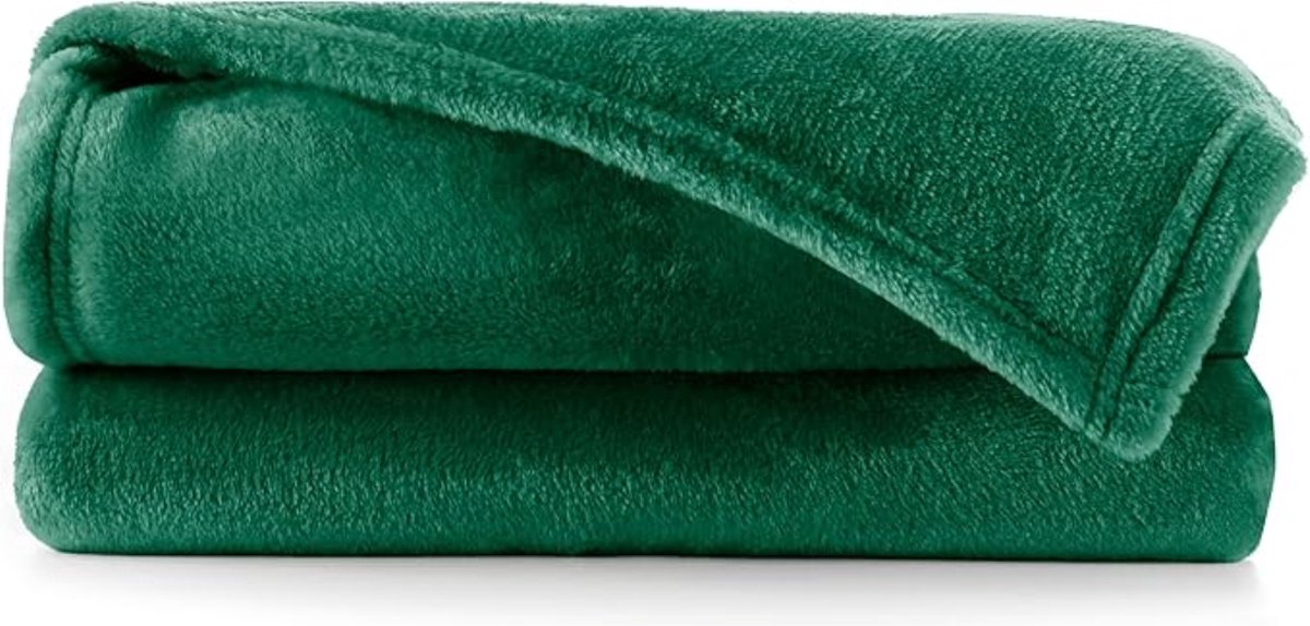 Luxe Fleece Deken Ultra Soft and Warm- Flash in Lichtgewicht Pluche Deken voor Slaapbank,2 stuks, Herfst, Winter en Lente,Groen