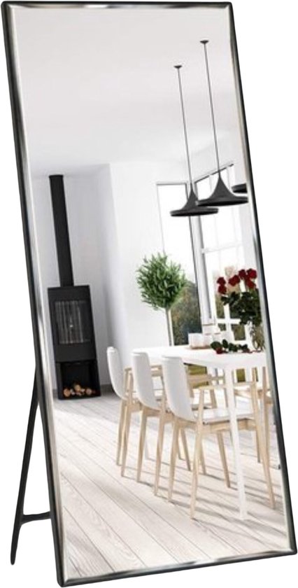 Gewelfde full-body spiegel, 164 x 54 cm, grote staande spiegel met