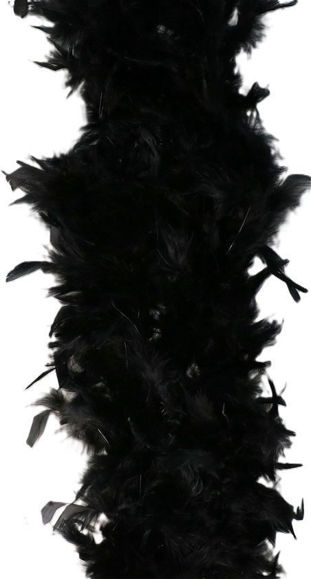 Faram Party Sierveren Boa - Carnaval verkleed accessoire - zwart - 180 cm - 50 gram