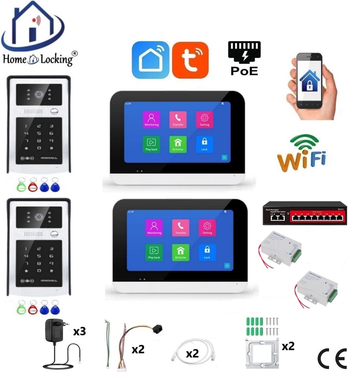 De Bruyne Freddy T-2303V-2-2 Videodeurbel met Smart Life APP - De Bruyne Freddy - €591,60