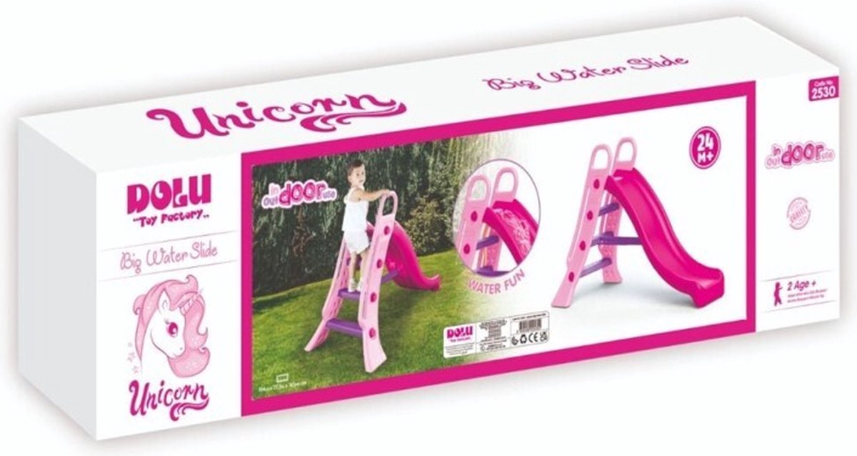 Dolu Unicorn XL Waterglijbaan - Losse Glijbaan Peuter - Roze - Binnen & Buiten — afbeelding 3