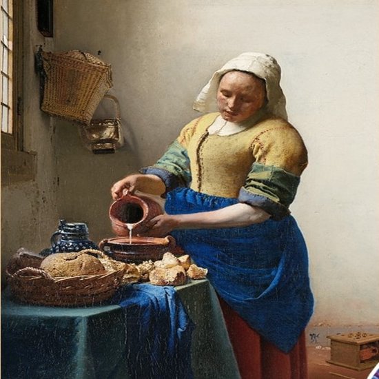 F4B Het Melkmeisje Diamond Painting 40x50 cm | Vierkante Steentjes | Johannes Vermeer