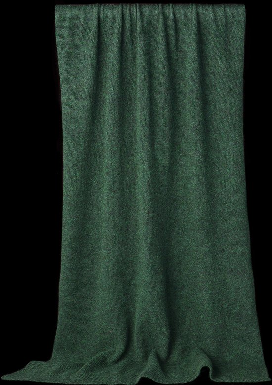 Écharpe en cachemire mérinos tricoté doux en vert foncé