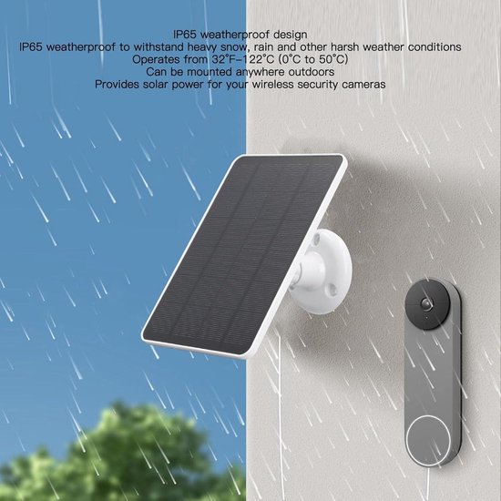 Zonnepaneel voor Arlo Pro 3 en Pro 4 Camera - Videodeurbel Voeding - Spotlight Camera Batterij - 98ft Oplaadkabel - 360 ° Verstelbare Montage - Zonne-batterijlader - WHITE van Wasserstein — afbeelding 3