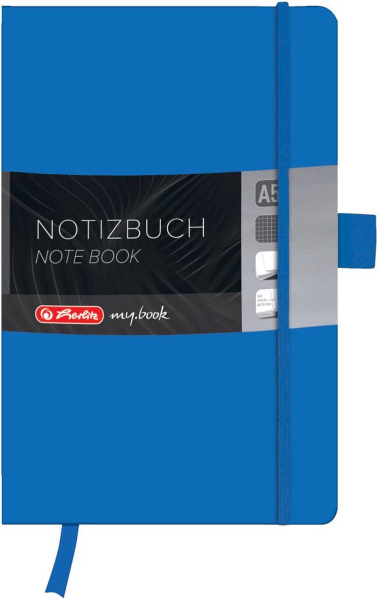 Notizbuch my.book A5 kar 96Bl. blue m. Leseband
