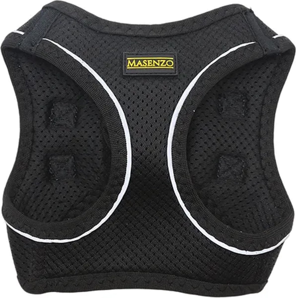 Masenzo hondentuigje Smal - reflecterend - nek 30-32cm - borst 36-44 cm - zwart