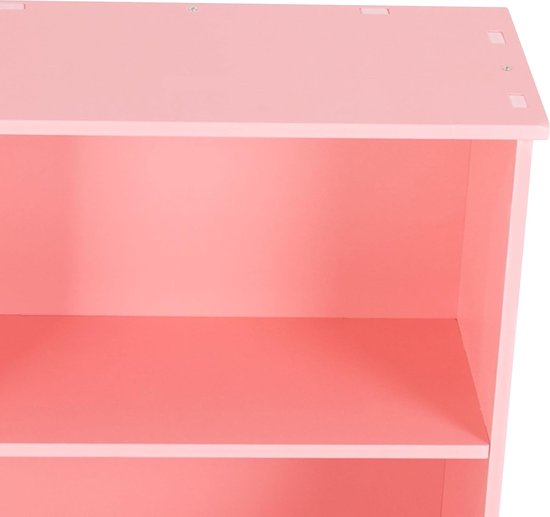 WOLTU Kinderboekenkast van hout, speelgoedrek met 3 niveaus, organiseren voor boeken met wielen voor kinderkamer, grijs