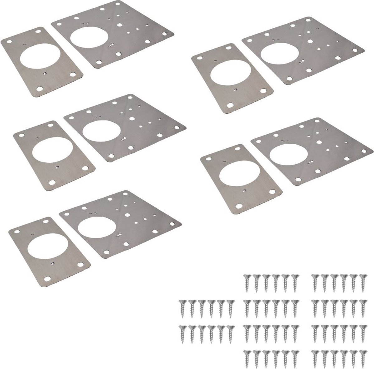 Hoexs Scharnier Reparatieset - 10 stuks - Platen -Reparatie plaat - Keukenkast - Kast - Reparatieplaat - Set - Inclusief 60 Schroeven