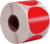 Rol met rode ronde stickers, 50 mm.