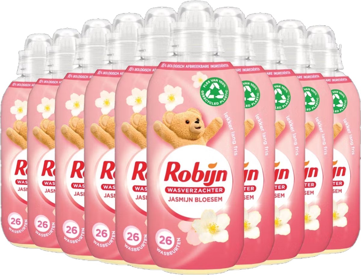 Goedkoopste Robijn Wasverzachter Jasmijn Bloesem 650 ml 26 wasbeurten - Doos 10 flessen