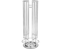 Capsulehouder voor Dolce Gusto - 24 koffie cups – Draaibaar – Cuphouder voor Dolce Gusto – Cup Dispenser – Koffiecups houder - RVS – Zilver kleurig