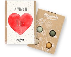 Blossombs Bloembommetjes Giftbox Mini - 4 Zaadbommetjes - Ik Vind Je Lief - Valentijnscadeau