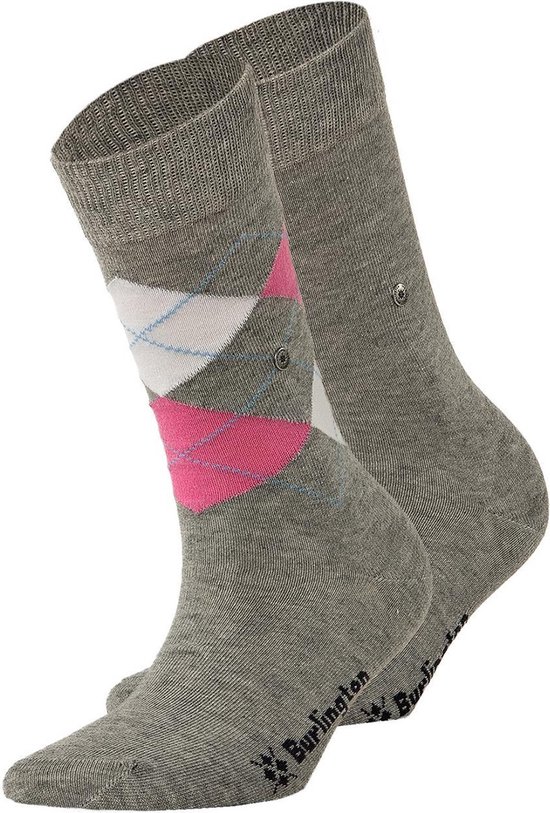 Burlington Everyday 2-Pack gedessineerd katoen multipack sokken dames grijs - maat 36-41