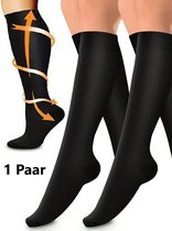 Chaussettes de Sport I Jogging I Course à pied I Bas de compression I Bas de compression I Bas de compression I Chaussettes d'avion I Zwart I Taille S/ M / Taille 36-41